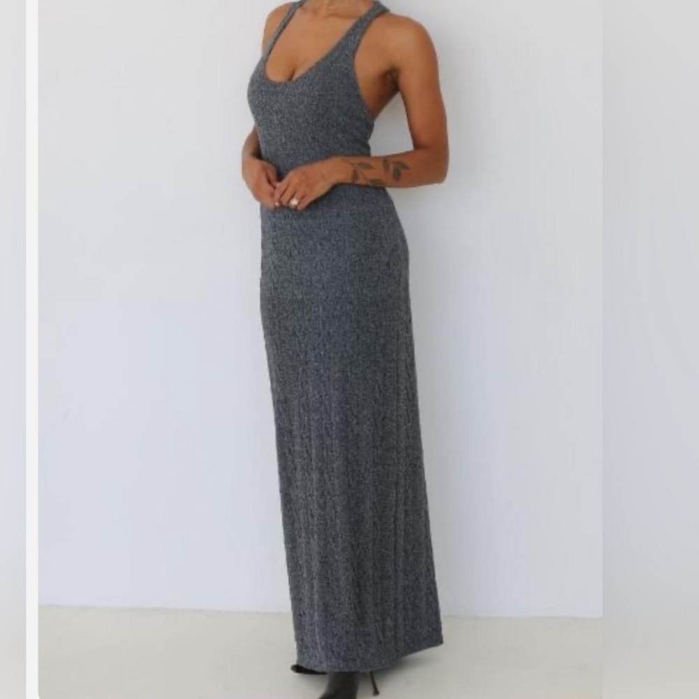 rumored lakeville maxi dress smoke heather - M